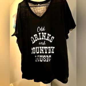 Cold drinks and country music Marissa’s shirt, V-neck